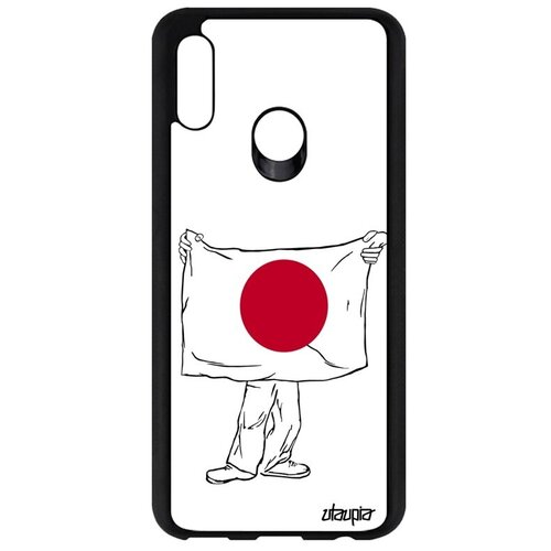 фото Противоударный чехол для телефона // huawei p smart 2019 // "флаг японии с руками" государственный путешествие, utaupia, белый