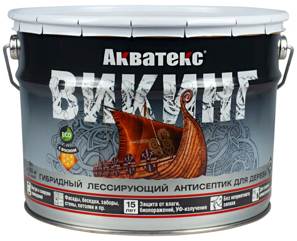 антисептик акватекс викинг для дерева калужнаца 9л - фото №1