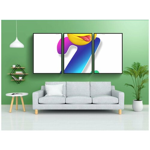 фото Набор модулных постеров для интерьера "abc, алфавит, смайлик" 60x90 см. в тубусе, без рамки lotsprints