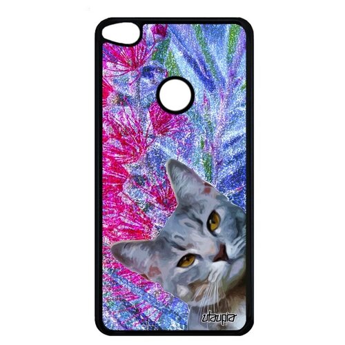 фото Противоударный чехол на телефон // huawei p8 lite 2017 // "котик" дизайн кот, utaupia, фуксия