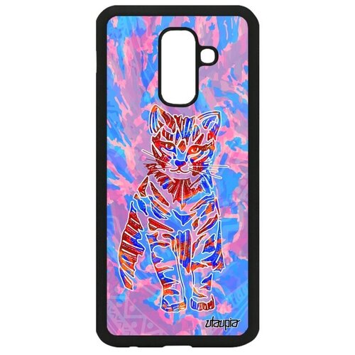 фото Противоударный чехол на смартфон // galaxy a6 plus 2018 // "кот" дизайн маленький, utaupia, розовый