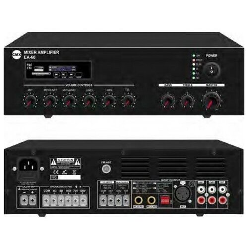 Микшер-усилитель универсальный CMX Audio EA-60 kebidu dc 8v 24v 2 60w усилитель mp3 декодер плата 120w mp3 плеер bluetooth v5 0 usb модуль fm aux радио запись для динамика