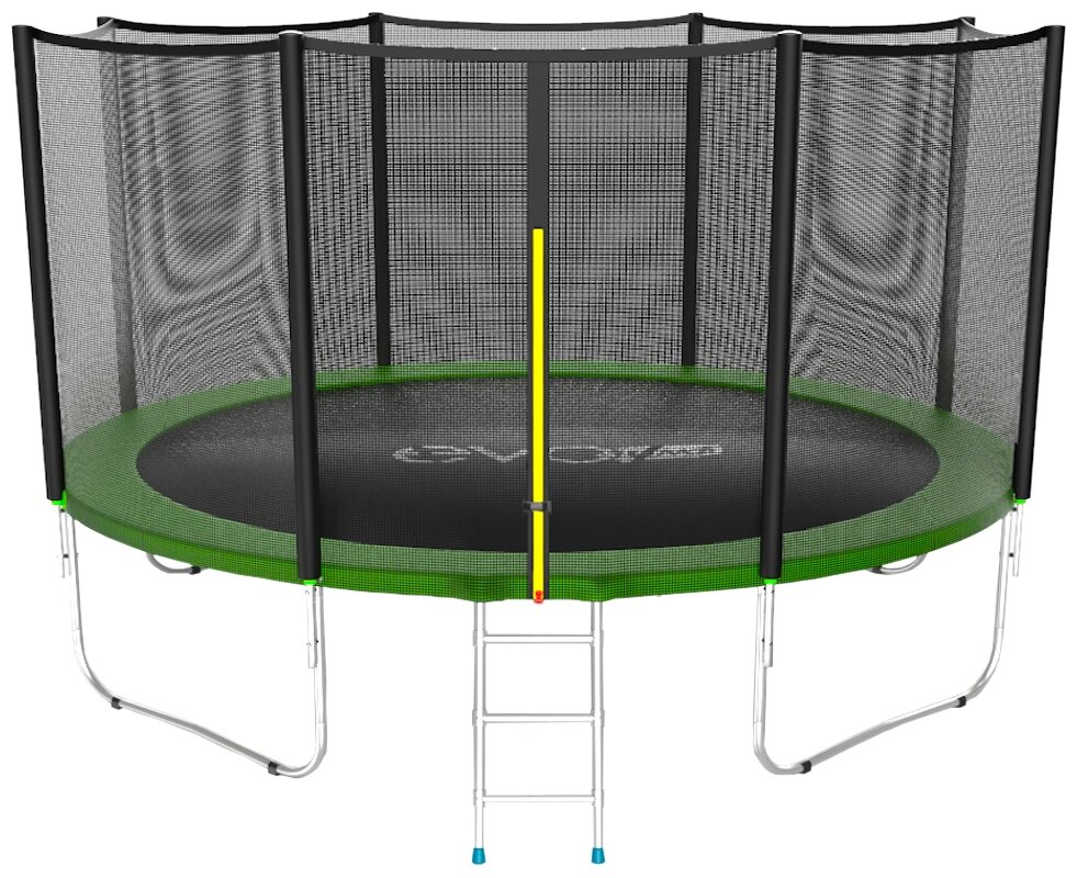 Батут с внешней сеткой и лестницей, EVO JUMP External 12ft (Green)