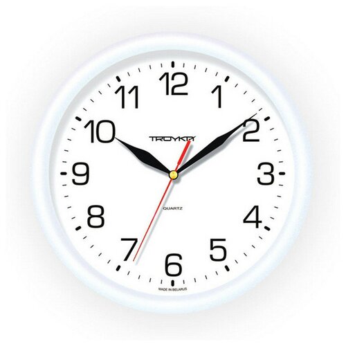 фото Часы настенные troyka 21210213 круглые, d245мм, плавный ход, пластик тройка