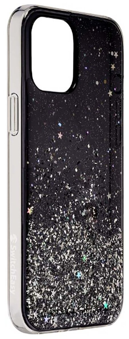 Чехол-накладка SwitchEasy Starfield для смартфона iPhone 12/12 Pro, Поликарбонат/полиуретан, Transparent Black, Черный GS-103-122-171-66 - фото №1