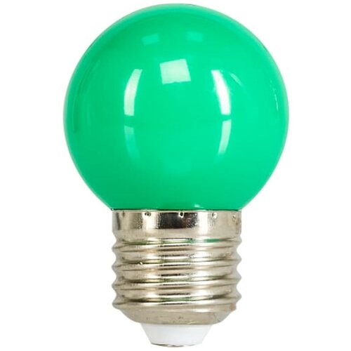 фото Лампа светодиодная volpe e27 220 в 1 вт шар белый 80 лм зелёный свет