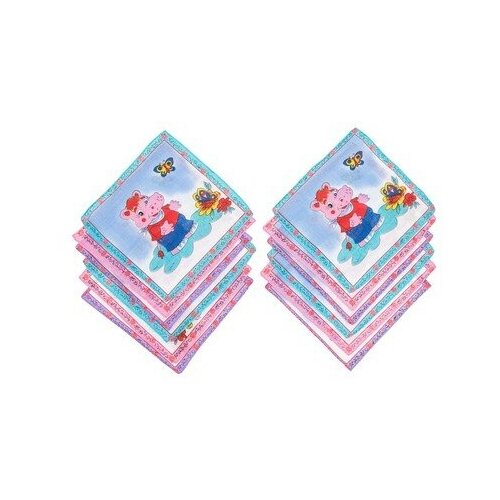 фото Набор детских носовых платков melagrana, комплект 3 шт., 20х20 см- 12шт, ситец