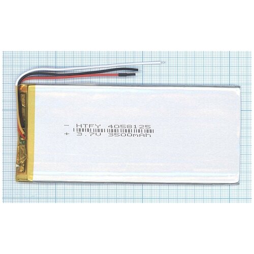 фото Аккумулятор li-pol (батарея) 4*58*125мм 3pin 3.7v/3500mah vbparts