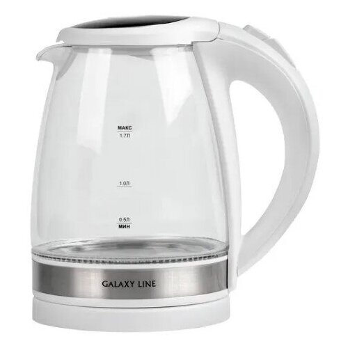 Чайник электрический Galaxy Line GL 0560 17л 2200Вт белыйсеребристый корпус стекло 306000₽