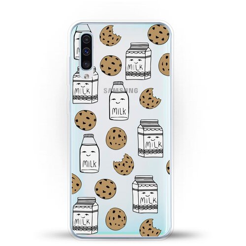 фото Силиконовый чехол молоко и печеньки на samsung galaxy a50s andy & paul