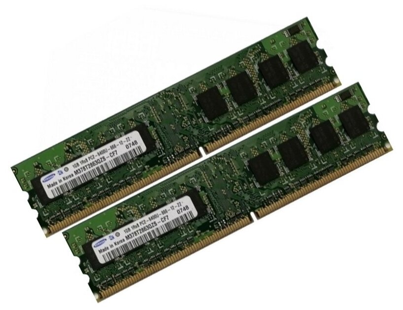 ОЗУ Dimm 2Gb PC2-6400(800)DDR2 Samsung M378T2863QZS-CF7 (Kit 2x1Gb)