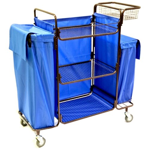 Тележка олдак для горничной повышенной вместимости, ТГР 6 серый мешок