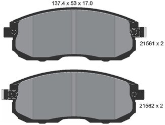 Дисковые тормозные колодки передние Textar 2156201 для GMC, Infiniti, Nissan (4 шт.)