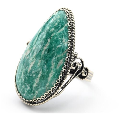 фото Кольцо радуга камня, амазонит, размер 19, мультиколор