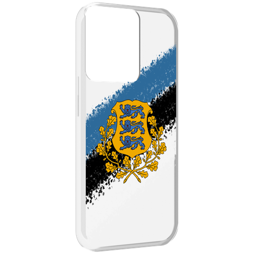 Чехол MyPads герб флаг эстонии-2 для OPPO Reno 8 задняя-панель-накладка-бампер