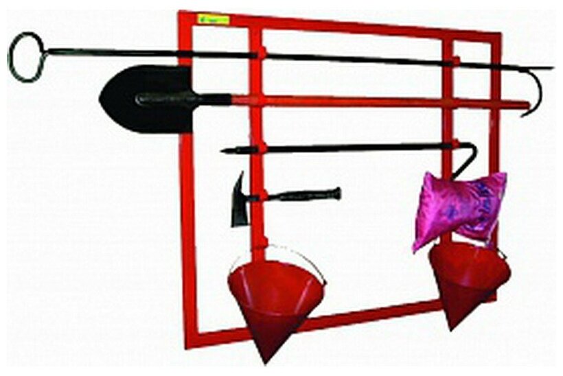 фото Щит пожарный ЩПО-К открытый укомплектов (багор, лом, топор, ведро, ПП)(613-04)