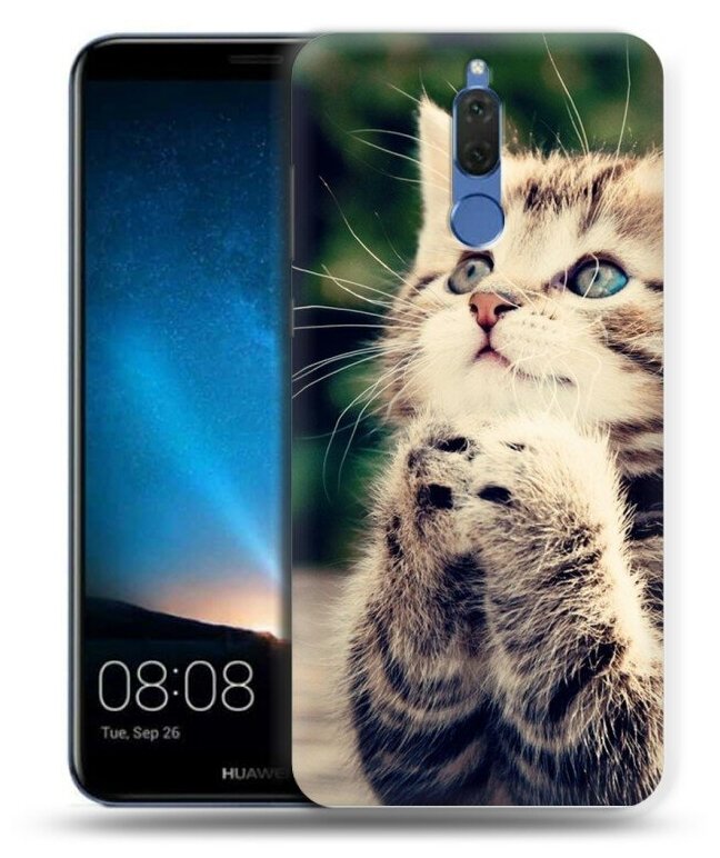 Дизайнерский силиконовый чехол для Хуавей Нова 2i/Мате 10 Лайт / Huawei Nova 2i Котята