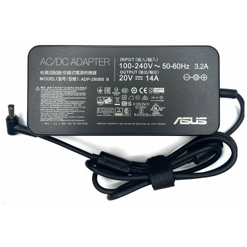 Блок питания для ноутбука Asus 20V 14A (6.0-3.7) 280W блок питания для ноутбука asus rog strix g gl531 20v 200w 10a dc 6 0 x 3 7 мм штекер