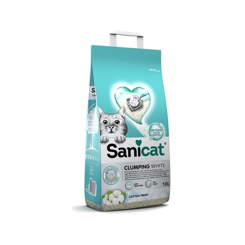 Наполнитель SANICAT CLUMPING WHITE комкующийся 10л хлопок