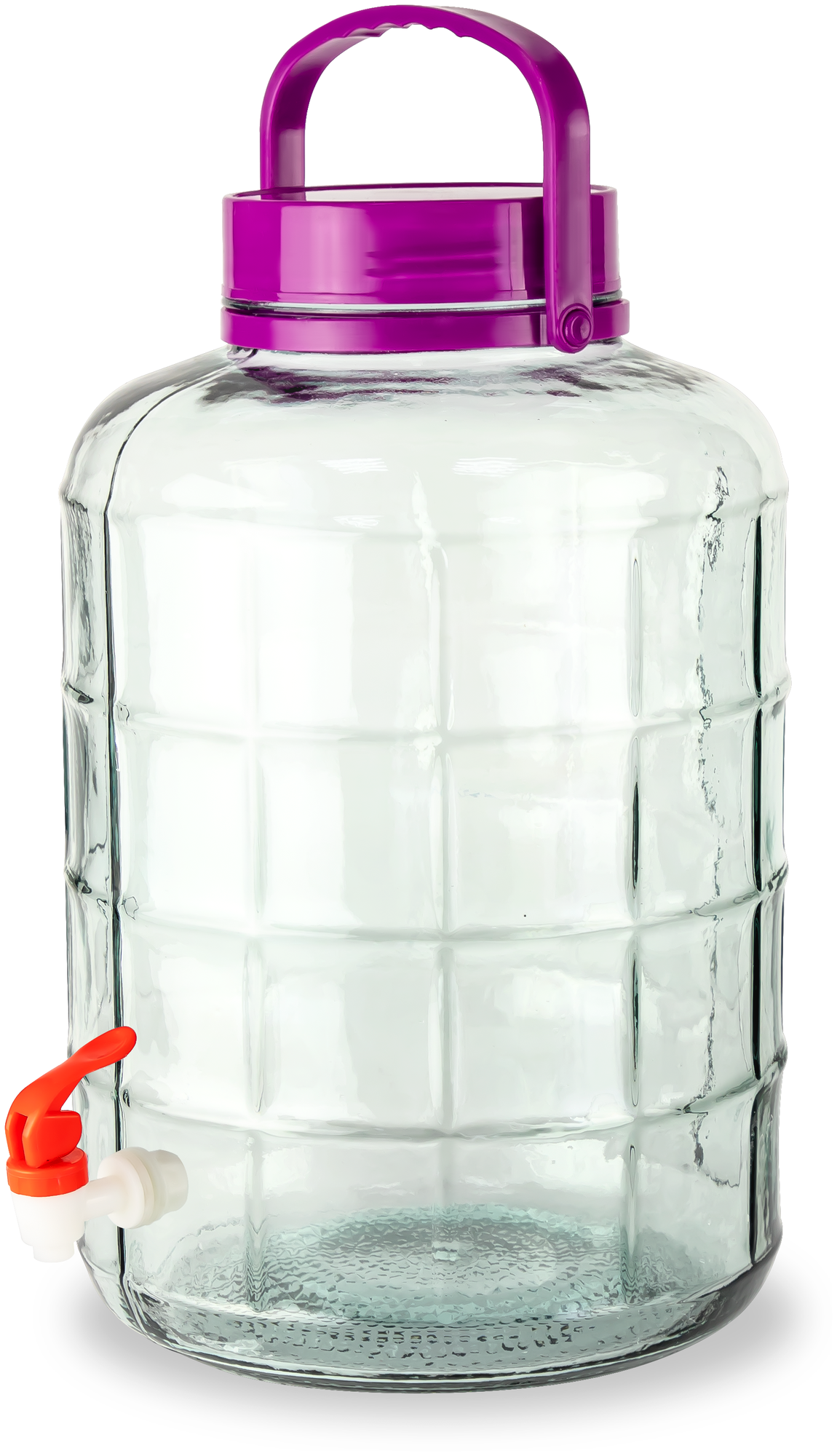 Большая стеклянная банка (бутылка) с крышкой, ручкой и краном 18 литров (бутыль для хранения и розлива лимонадов, вина) - фотография № 2