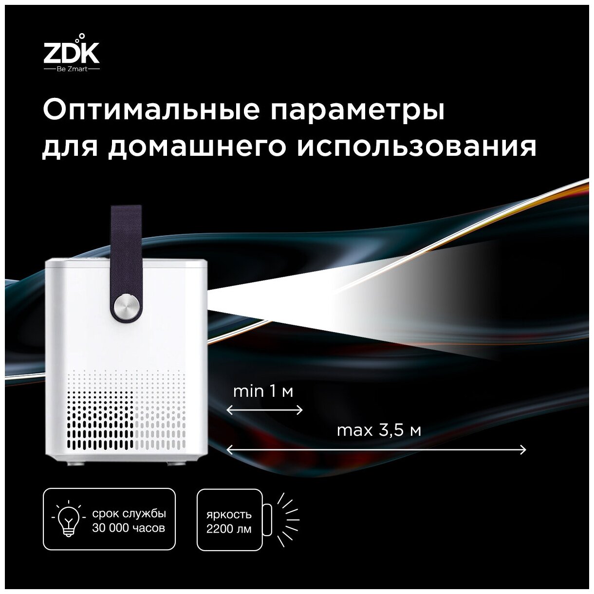 Проектор LCD Zodikam Z02 White