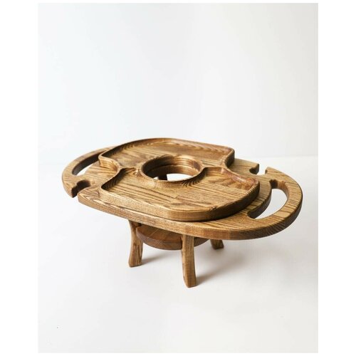 Винный столик на 2 персоны - Орех, универсальный подарок на день рождения и день святого валентина