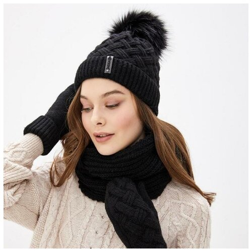 JAGGA Снуд женский, цвет чёрный, размер 53х34