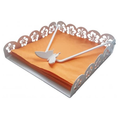 Салфетница больш.с горизонтальным прижимом, золото, металл,17,5х17,5х4,7 см