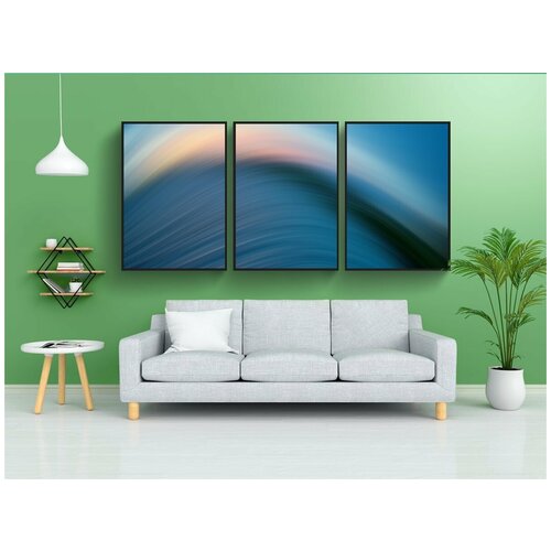 фото Набор модулных постеров для интерьера "волны, задний план, шаблон" 60x90 см. в тубусе, без рамки lotsprints