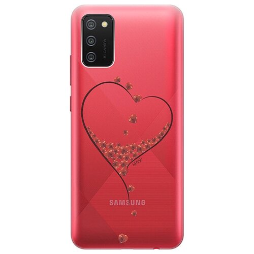 Ультратонкий силиконовый чехол-накладка ClearView для Samsung Galaxy A02s с 3D принтом Little hearts ультратонкий силиконовый чехол накладка clearview 3d для xiaomi redmi 9a с принтом little hearts