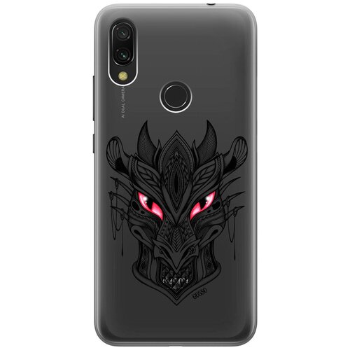 фото Ультратонкий силиконовый чехол-накладка transparent для xiaomi redmi 7 с 3d принтом "dragon" gosso