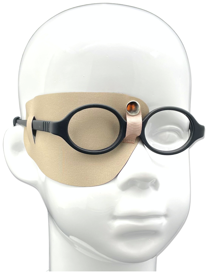 Окклюдер под очки eyeOK телесный, для закрытия правого глаза, анатомический, универсальный размер