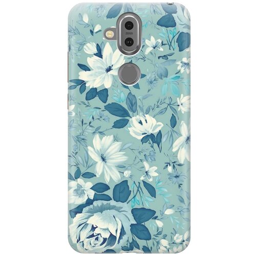 фото Re:pa накладка transparent для nokia 8.1 с принтом "цветы на голубом"