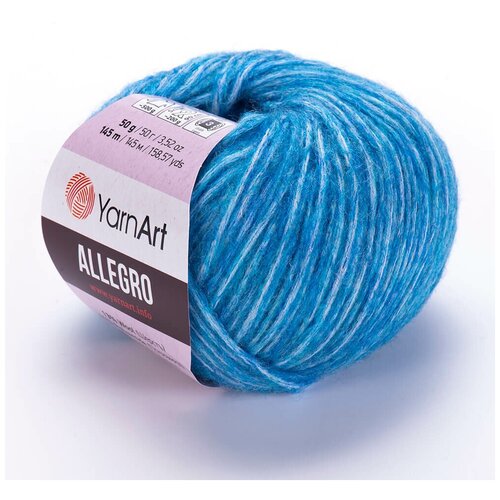 Пряжа YarnArt Allegro | Пряжа Yarnart Allegro - 708 голубой | 10шт упаковка | Акрил: 46%, Полиамид: 41%, Шерсть: 13%