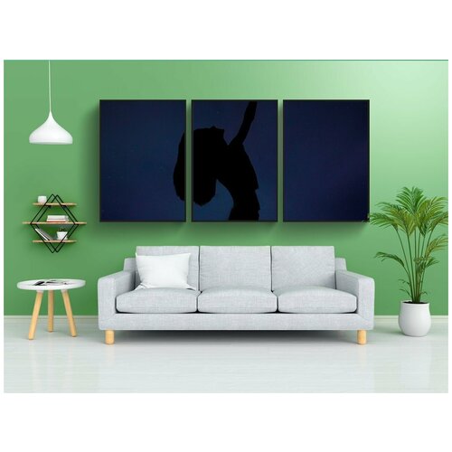 фото Набор модулных постеров для интерьера "лицо, полнолуние, мяч" 60x90 см. в тубусе, без рамки lotsprints