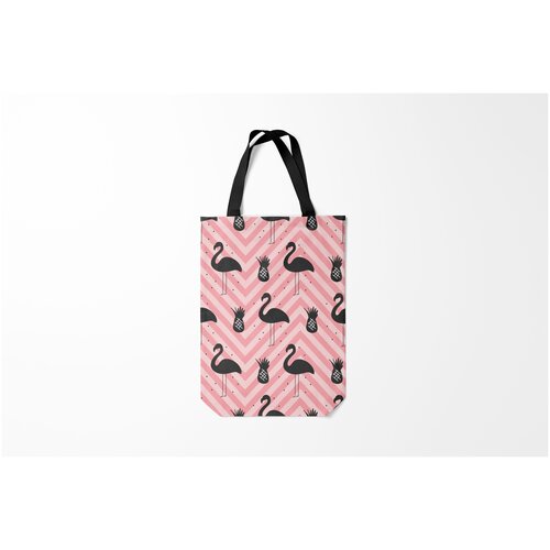 фото Сумка-шоппер / 31х42 см / птицы / разные черный фламинго burnettie