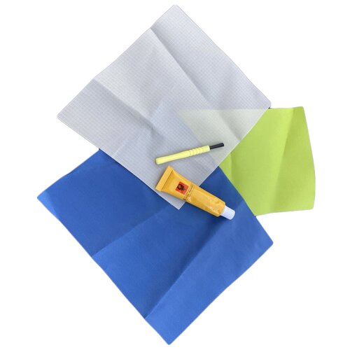 Ремонтный комплект для ремонта палатки ткани клей кисточка / Ремкомплект для палаток 3 заплатки + клей с кисточкой