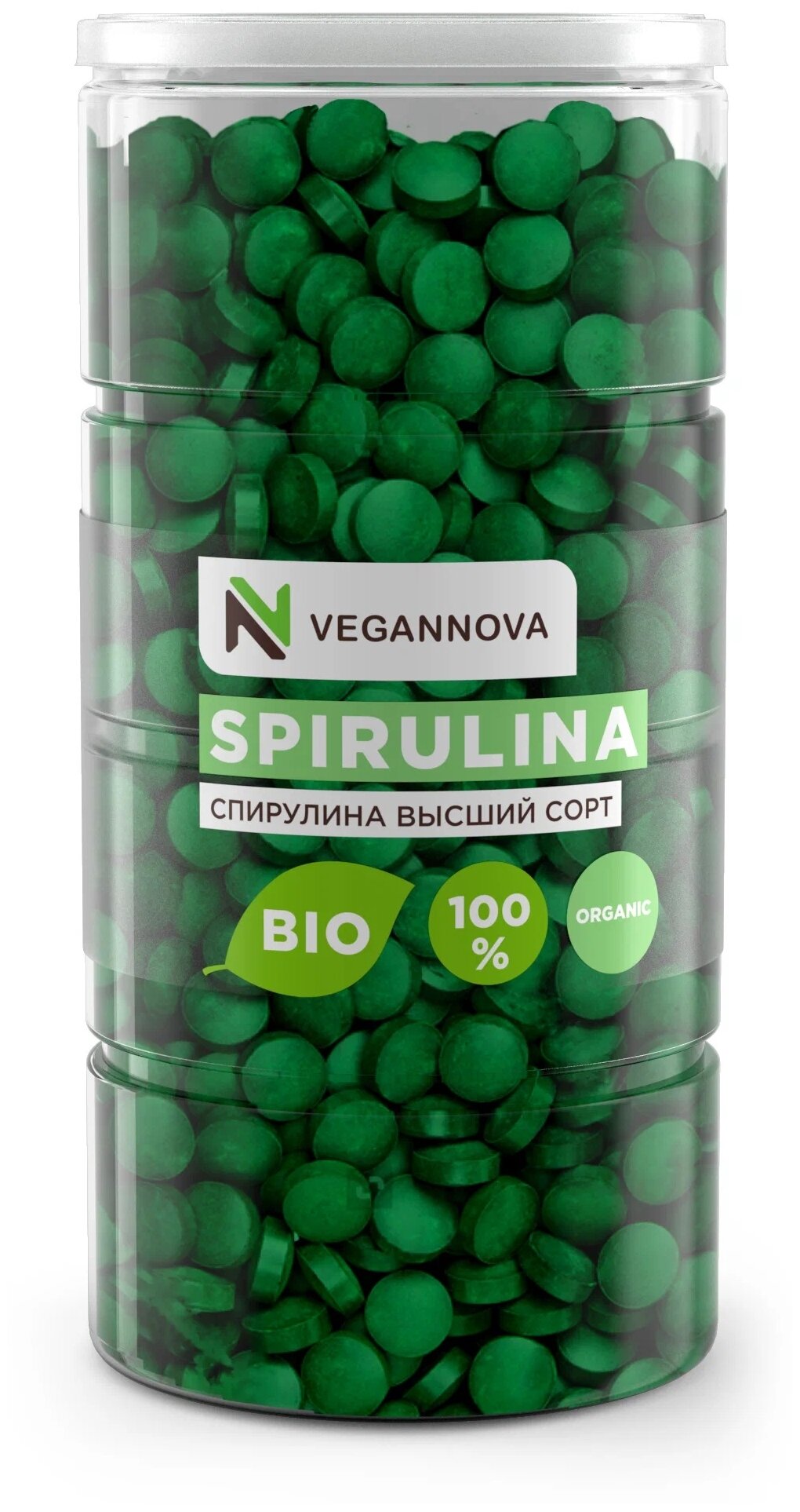 VEGANNOVA Спирулина в таблетках Vegannova, 500 г