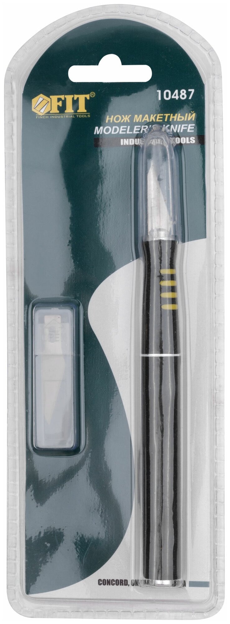 Нож макетный Fit, прорезиненная алюминиевая ручка - фотография № 2
