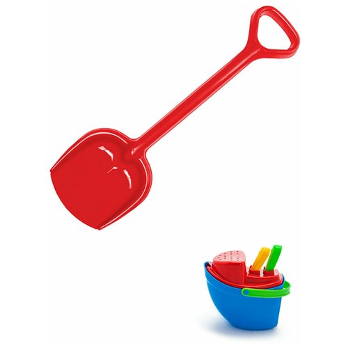 фото Игрушки для песочницы для снега набор пароходик + лопатка для песочницы 50 см красный karolina toys