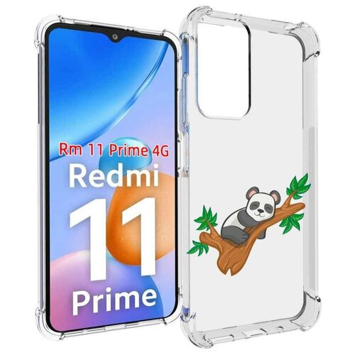 Чехол MyPads панда-на-деревце для Xiaomi Redmi 11 Prime 4G задняя-панель-накладка-бампер