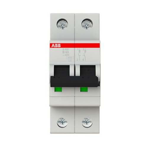 Автоматический выключатель ABB 2P S202 B63 (2шт) (арт. 2CDS252001R0635-2)