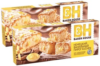 Baker House Пирог Немецкий KUCHEN Ванильный 2шт. Х 350г.