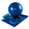 Набор для йоги (коврик для йоги, 2 блока для йоги, лента, мяч, насос) LiveUp YOGA SET (коврик для йоги, фитбол, насос, 2 блока для йоги, лента) Синий - изображение