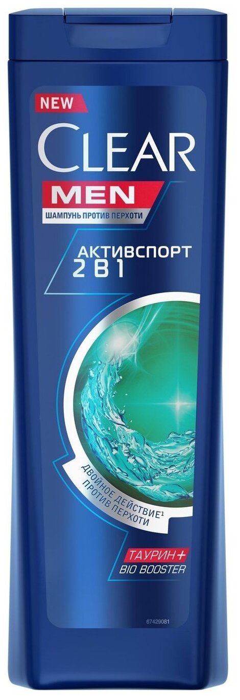 Clear шампунь 2 в 1 против перхоти Активспорт, 200 мл