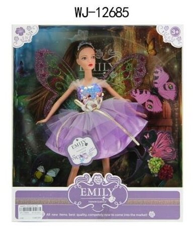 Кукла ABtoys Emily Фея (сиреневое платье), аксессуары, 30см WJ-12685