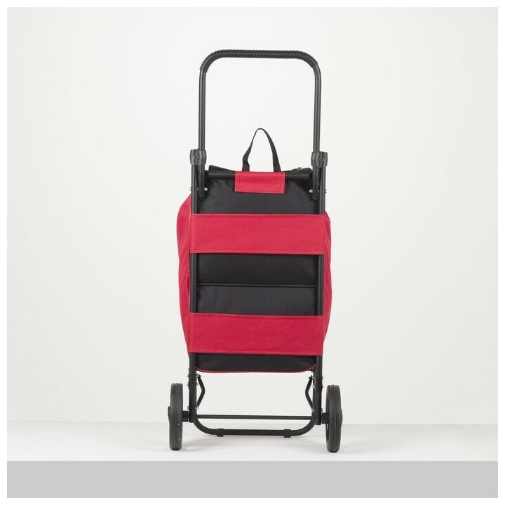 Сумка-тележка тележка для багажа Исток, 36х98х42 см, черный, красный - фотография № 3