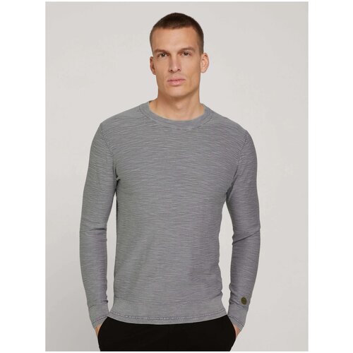 фото Пуловер tom tailor для мужчин серый, размер s (46)