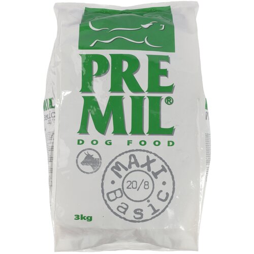 Полнорационный сухой корм PREMIL Maxi Basic для нормально активных собак и собак с излишним весом, всех пород и величины 3 кг
