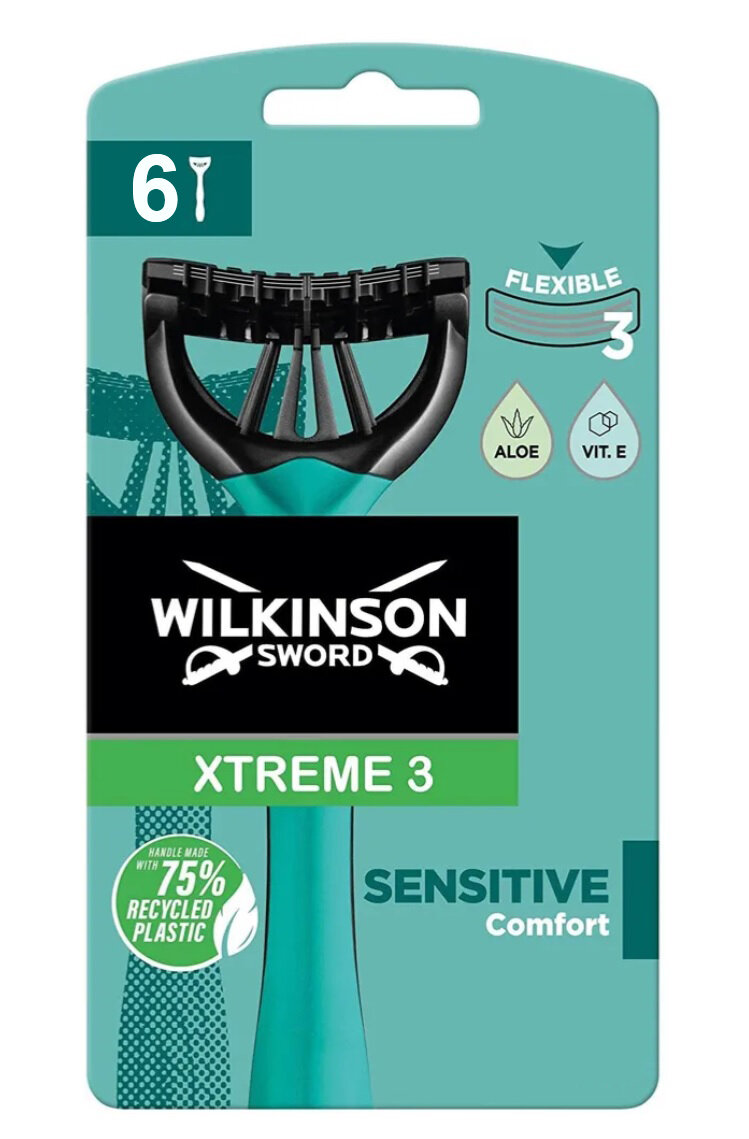 Одноразовый бритвенный станок Wilkinson Sword Xtreme 3 Sensitive, 6 шт.